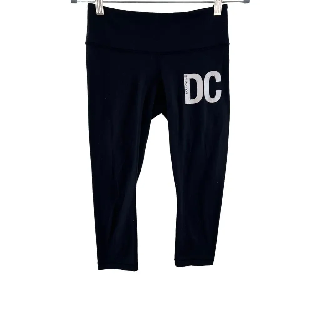 Lululemon x Soulcycle Washington DC Black Cropped Align Leggings Size 6